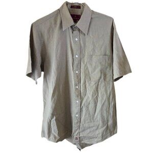 Nordstrom 100% Imported Cotton Dobby Sage Green Men's Short Sleeve Shirt